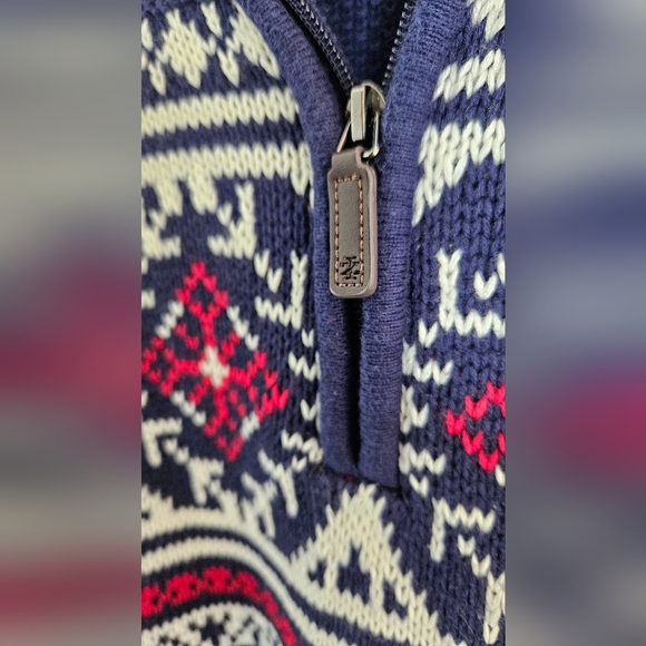 Izod XXL Men's Fair Isle Quarter Zip Sweater - Picture 3 of 5
